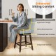 Counter height bar chair set of 2 in gray with ergonomic design, thickened seat cushion, and integrated footrest.