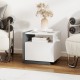 Modern minimalist nightstand with drawer and open compartment, perfect for bedroom or living room organization.