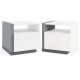 Modern minimalist nightstand set with drawer and open compartment, perfect for bedroom organization and decor.