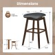 Swivel bar stool dimensions with padded contoured seat, rubber wood legs, and 310 lbs load capacity for versatile use.