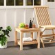 Teak wood square side table with open shelf, showcasing a natural finish and perfect for displaying drinks and decor.