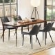 Gray dining chair set of 4 with faux leather upholstery and metal legs, perfect for modern kitchens and dining spaces.