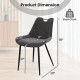 Gray dining chair with ergonomic design, PU leather upholstery, and metal legs, ideal for kitchen or dining room use.