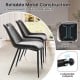 Gray dining chair set of 4 with PU leather upholstery and metal legs, featuring ergonomic design and adjustable.