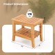 20 Inches Non-slip Shower Bench with Storage Shelf and Curved Top - Gallery View 5 of 11