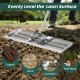Lawn leveling rake with ergonomic handle, 30 x 10 inches, ideal for leveling topsoil and sand in gardens and lawns.