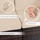 Close-up of soft, thick sponge padded cushions with removable covers for the 7-piece patio furniture set in beige.