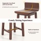 Swivel dining chair with low back and curved seat in walnut, featuring built-in footrests for added comfort.