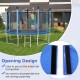 Blue 8 feet trampoline pad replacement with fixing straps, featuring anti-tear surface and edge-to-edge protection for.