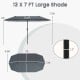 Dimensions of the 13 ft gray patio umbrella with double-sided design, perfect for maximizing outdoor shade coverage.