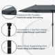 Large gray 13 ft patio umbrella with double-sided design, crank handle, and protective rib pockets for enhanced.