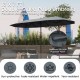 Double-sided 13 ft patio umbrella in gray with crank handle, made of 180 GSM polyester, ideal for outdoor shade.