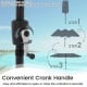 Crank handle for the 13 ft gray patio umbrella, showcasing easy opening and closing for convenient shade coverage.