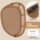 Irregular wall-mounted decorative mirror with wooden frame and rattan style, includes expansion screws for easy.
