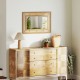 Rattan decorative wall mirror with wooden frame, showcasing rustic elegance, ideal for living room or bathroom use.