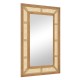 Rattan decorative wall mirror with a sturdy wooden frame, ideal for bathroom or living room, can be installed.