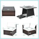 7-piece patio furniture set featuring a propane gas fire pit table and soft cushions, ideal for outdoor relaxation.