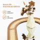 Rattan wall-mounted decorative mirror with wooden frame, 35.5"x23.5", clear reflection, ideal for living room or.