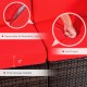 Close-up of soft, thick sponge padded cushions with removable, washable covers for the 7-piece patio furniture set.