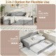 Twin size gray daybed with trundle, showcasing cozy sofa and daybed configurations for versatile living spaces.