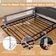 Foldable 71-inch bed rail with adjustable safety strap and T-shaped legs for toddler safety and stability.