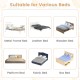 Foldable baby bed guard rail in gray with adjustable safety strap, designed for various bed types for toddler safety.
