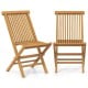 Single outdoor teak wood chair with a smooth painted surface and slatted backrest, designed for comfort and easy.