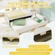 Twin bed frame with trundle in white, featuring storage headboard and smooth rolling wheels for easy access.