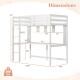 Twin size loft bed with integrated desk and shelves, crafted from solid pine wood, perfect for home or dorm use.
