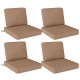 Set of 4 brown outdoor patio cushions with removable covers, crafted from breathable olefin fabric for comfort and.