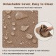 Brown outdoor patio cushion set with removable covers, waterproof and stain-resistant, easy to clean for outdoor.