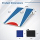 Portable 3 x 2FT cornhole board set in blue with foldable legs, side handle, and tear-resistant bean bags for outdoor.