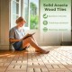 Solid acacia wood interlocking deck tiles in brown, barefoot-friendly and cracking-resistant, ideal for patios and.