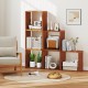 Three cube bookcases in solid wood with an open slatted design, perfect for storage and display in any indoor space.