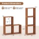 3 Cube bookcases in solid wood with open slatted design, showcasing dimensions for versatile indoor and outdoor storage.