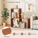 Three cube bookcases made of solid wood with an open slatted design, perfect for indoor or outdoor storage and display.