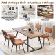 Brown dining chair set of 2 with padded backrest, featuring waterproof PU leather, ideal for dining or restaurant use.