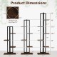Dimensions of the 3 Pieces Tall Wood Plant Stand Set in rustic brown, showcasing 4, 5, and 6-tier designs for indoor.