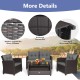 4-piece patio rattan conversation set with gray cushions, featuring a glass top coffee table and ergonomic design for.