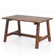 Solid wood patio table with slatted tabletop, made of pine and fir, perfect for garden or balcony use.