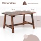 Solid wood patio table with slatted tabletop, featuring a brown finish and dimensions of 35.5" x 21.5" x 19.5". Ideal.