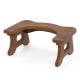 Teak wood toilet stool with arch-shaped design, non-slip foot pads, and smooth edges for safety and stability.