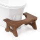 7-inch teak wood toilet stool featuring a sturdy arch design and anti-slip foot pads, perfect for enhanced bathroom.