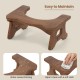 Teak wood toilet stool with non-slip foot pads, featuring an arch design for comfort and easy maintenance.