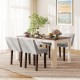 Gray upholstered leisure chair set of 2 with solid rubber wood legs, ideal for modern dining or living room decor.