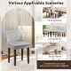 Gray upholstered side leisure chair set of 2 with solid rubber wood legs, ideal for dining, living, or study rooms.