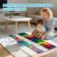 Colorful floor piano dance mat with 8 instrument sounds, ideal for kids aged 3+, promoting music and coordination.