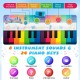 Colorful floor piano dance mat with 24 keys and 8 instrument sounds, ideal for kids' musical play and development.