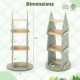 Tree-shaped 4-tier kids rotating bookshelf in green with open shelves and dividers for playful storage in children's.