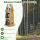 Tree-shaped 4-tier rotating bookshelf in green, made of solid pine wood, perfect for kids' rooms and easy organization.